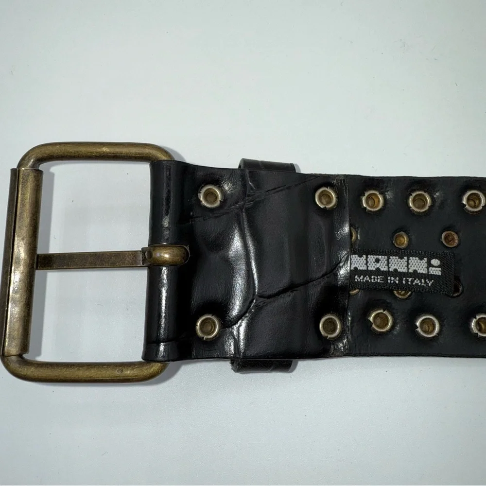 NANNI Brown Studded Leather Belt Made in Italy Sz 84/34. 39” - Picture 8 of 13